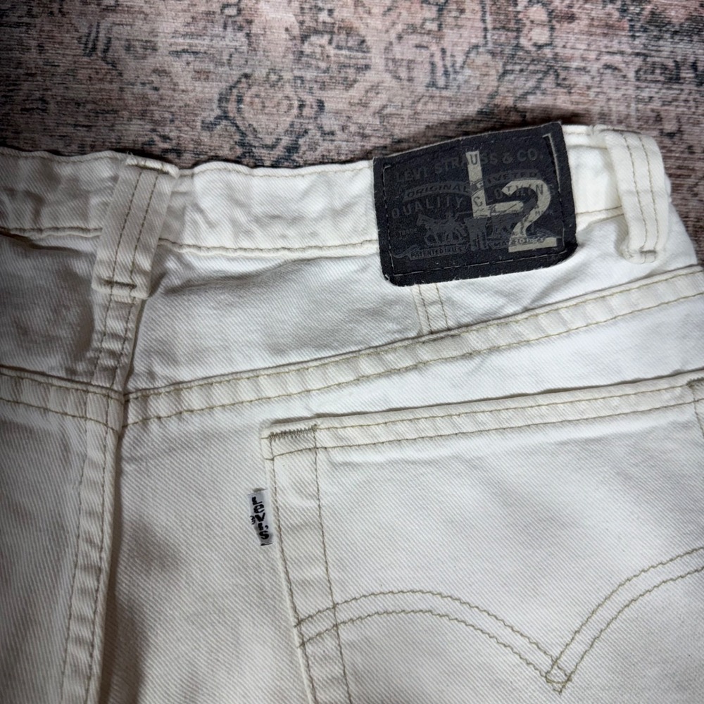 Rare 90s Levi's Sample Garment‎ Shorts White Denim USA Made Men's 32 Scovill Zip - Picture 6 of 10